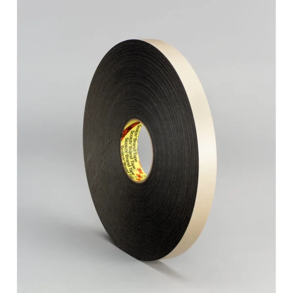 3M Double Coated Polyethylene Foam Tape 4496 Black, 1 in x 36 yd 1/16 in, 9 per case Bulk