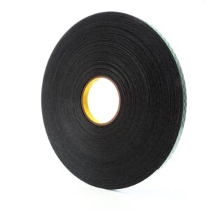 3M Double Coated Urethane Foam Tape 4052 Black, 1/2 in x 72 yd 1/32 in, 18 per case Bulk
