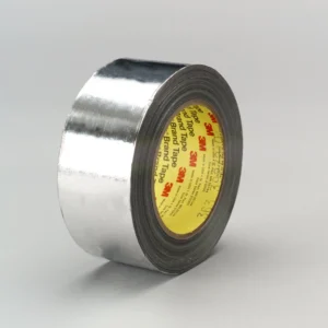 3M High Temperature Aluminum Foil/Glass Cloth Tape 363 Silver, 1 in x 36 yd 7.3 mil